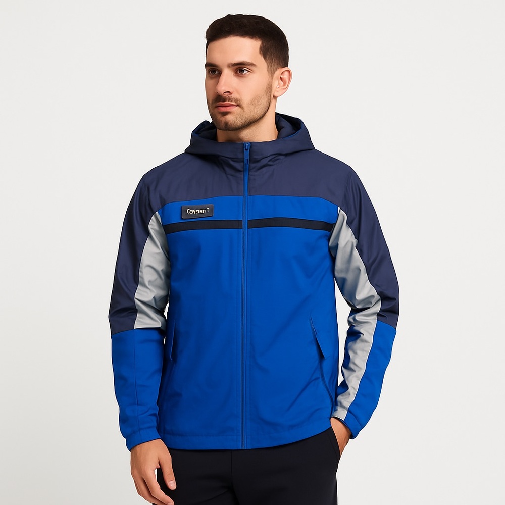COLUMBIA MEN’S PACKABLE HOODED JACKET BLUE SIZE L